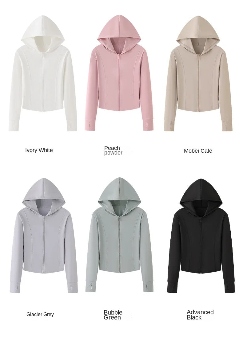 S-2XL New Hing Sports Coat Hoodies Women  Goth  Sweatshirt Sun Protective Clothing UV Protective Clothing Is Cool and Breathable