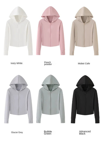 S-2XL New Hing Sports Coat Hoodies Women  Goth  Sweatshirt Sun Protective Clothing UV Protective Clothing Is Cool and Breathable