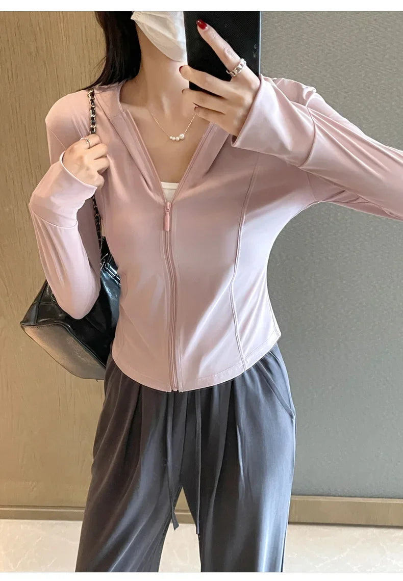S-2XL New Hing Sports Coat Hoodies Women  Goth  Sweatshirt Sun Protective Clothing UV Protective Clothing Is Cool and Breathable