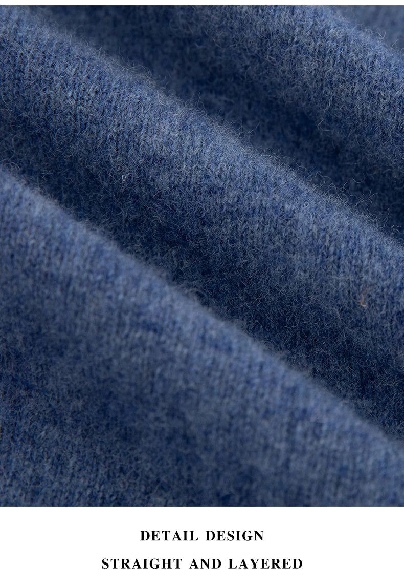 New 100% Pure Wool Sweater Men's Autumn Winter O-Neck Pullovers Business Casual Base Shirt Knit High-Grade Warm Male Jumper