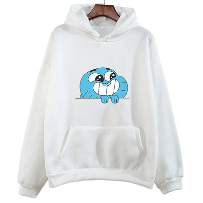 Gumball Wattersonn Printing Sweatshirts Cute Cartoon Anime Hoodies Women/men Fleece Clothing Autumn Hooded Pullovers Long Sleeve