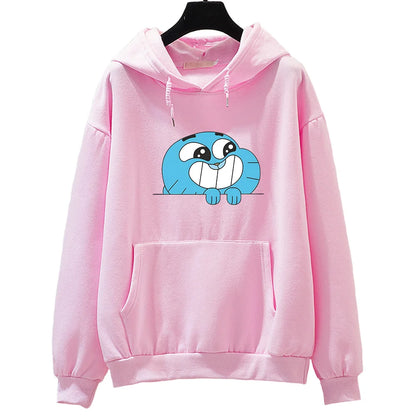 Gumball Wattersonn Printing Sweatshirts Cute Cartoon Anime Hoodies Women/men Fleece Clothing Autumn Hooded Pullovers Long Sleeve