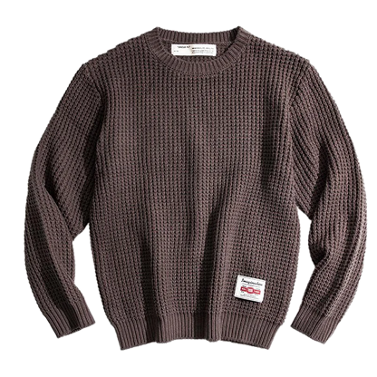 Maden Work Attire Retro Round Neck Thickened Autumn And Winter Sweater Amekaji Loose Knit Men's Clothing