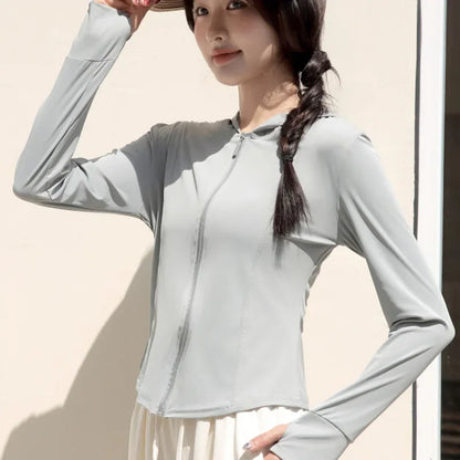 S-2XL New Hing Sports Coat Hoodies Women  Goth  Sweatshirt Sun Protective Clothing UV Protective Clothing Is Cool and Breathable