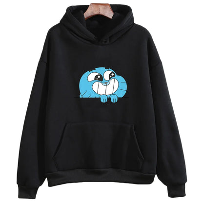 Gumball Wattersonn Printing Sweatshirts Cute Cartoon Anime Hoodies Women/men Fleece Clothing Autumn Hooded Pullovers Long Sleeve