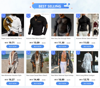Autumn & Winter New Loose Men's Sweater Knit Base Shirt Men's Match Color Striped Sweater Street Fashion Casual Knitwear T-shirt
