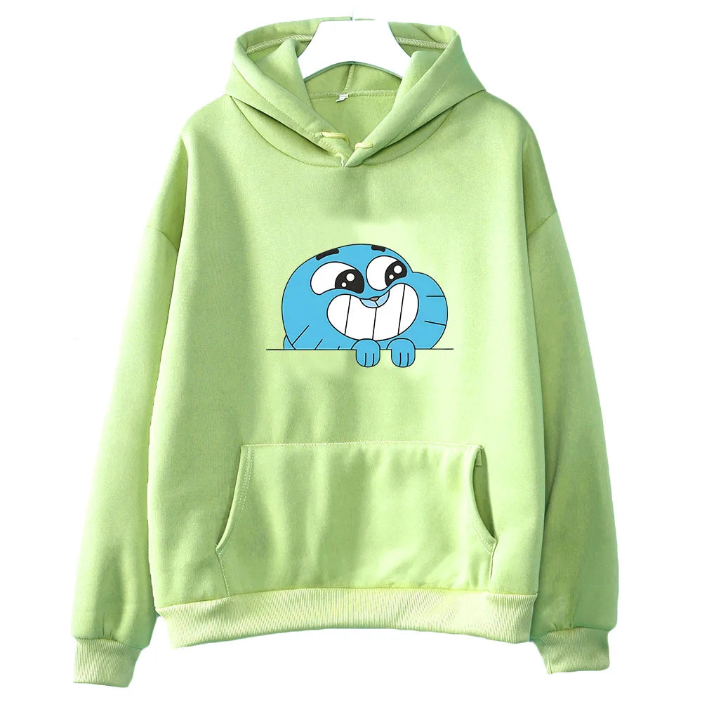 Gumball Wattersonn Printing Sweatshirts Cute Cartoon Anime Hoodies Women/men Fleece Clothing Autumn Hooded Pullovers Long Sleeve
