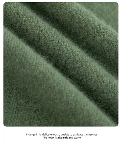 New 100% Pure Wool Sweater Men's Autumn Winter O-Neck Pullovers Business Casual Base Shirt Knit High-Grade Warm Male Jumper