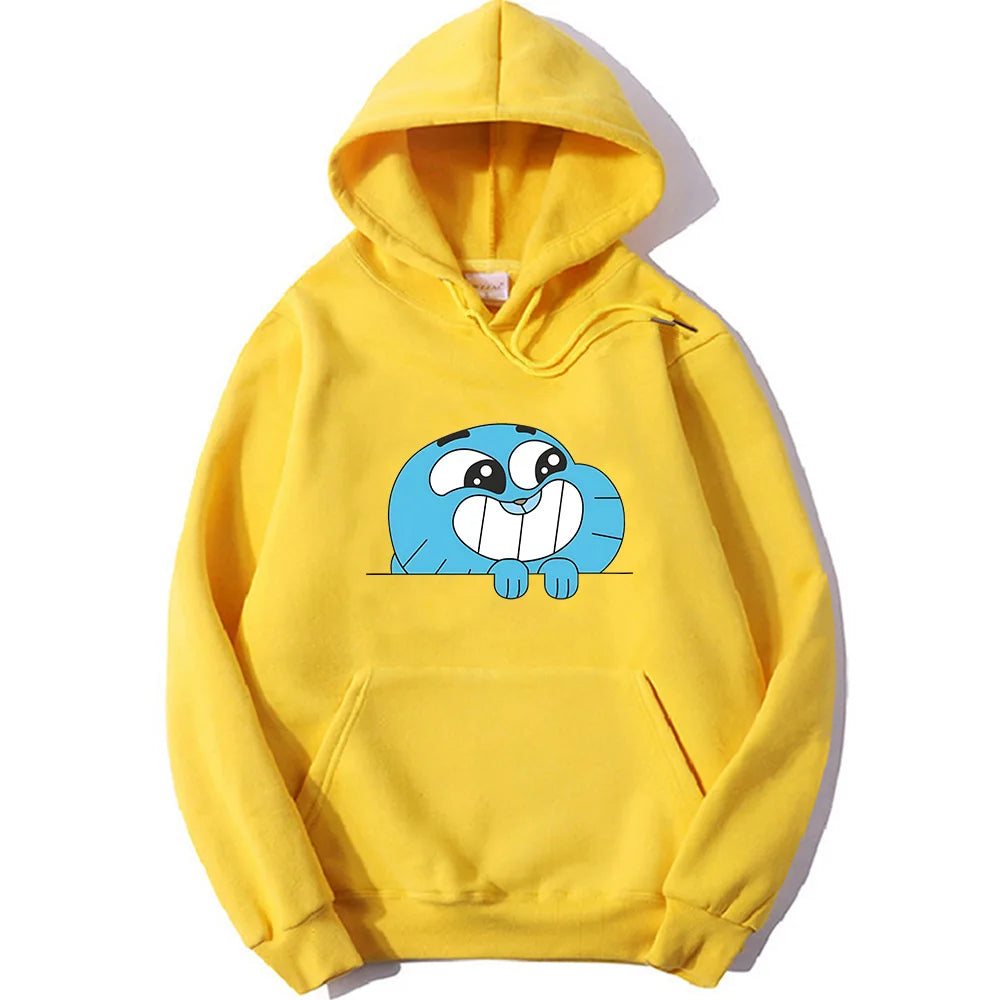 Gumball Wattersonn Printing Sweatshirts Cute Cartoon Anime Hoodies Women/men Fleece Clothing Autumn Hooded Pullovers Long Sleeve