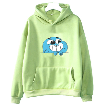 Gumball Wattersonn Printing Sweatshirts Cute Cartoon Anime Hoodies Women/men Fleece Clothing Autumn Hooded Pullovers Long Sleeve