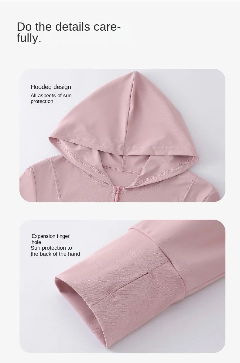 S-2XL New Hing Sports Coat Hoodies Women  Goth  Sweatshirt Sun Protective Clothing UV Protective Clothing Is Cool and Breathable
